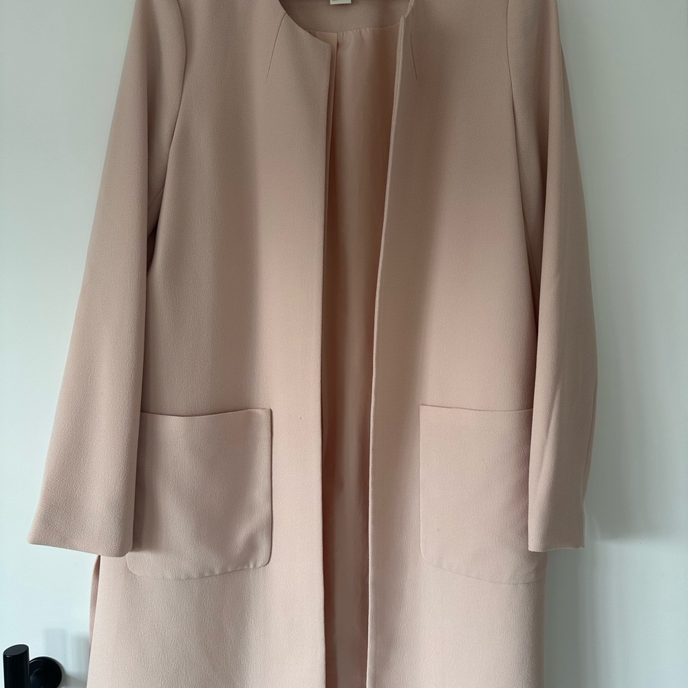 H&M pink Cream Cape minimalist coat